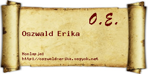 Oszwald Erika névjegykártya